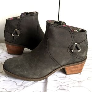 Teva Foxy Sz 8 Leather Western Bootie Charcoal